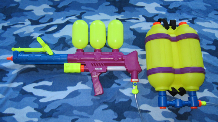 super soaker with backpack tank